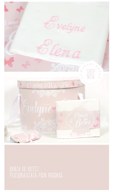 Trusou de botez  pentru fete cu fluturi si flori, Like a butterfly 3